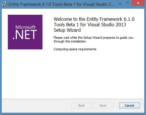 EF 6.1 Beta 1 Installation